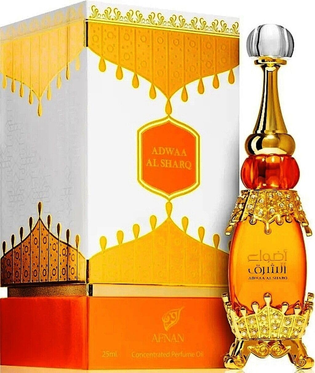 Afnan Perfumes Adwaa Al Sharq Concentrated Perfume Oil - Luxurious and Mesmerizing Scent - Unisex Perfume oil 25Ml