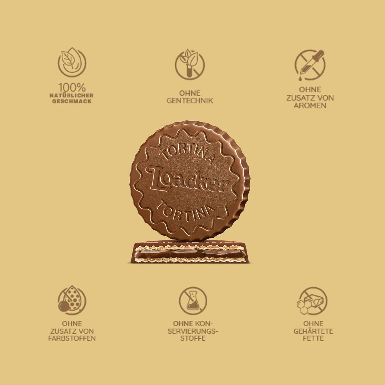 Loacker Original Milk Tortina Wafers, 21 g (Pack Of 24)