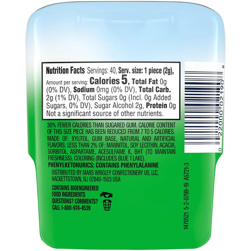 Wrigley's Extra Refreshers Spearmint Flavor Perfect For Freshening Breath Sugar-Free Chewing Gum 67gm