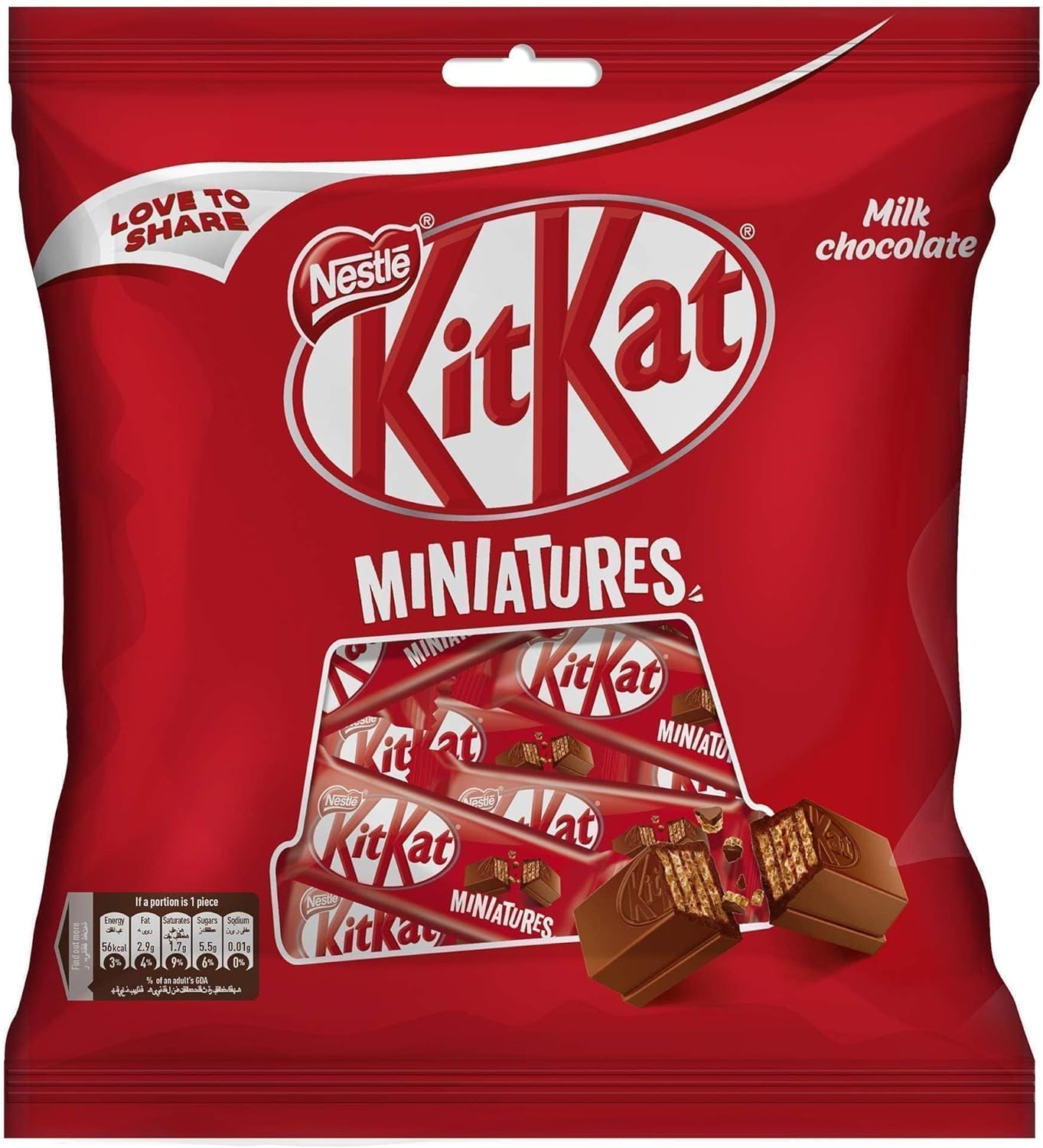 Nestle Kitkat Miniatures Crispy Wafer Finger Covered With Milk Chocolate 110g