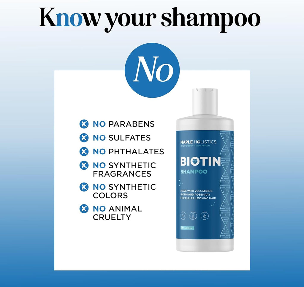 Shampoo for Thinning Hair and Hair Loss - Volumizing Biotin Shampoo for Hair Growth with Rosemary Argan Oil and Evening Primrose Oil - Sulfate Free Anti Dandruff Shampoo for Itchy Scalp and Hair Care