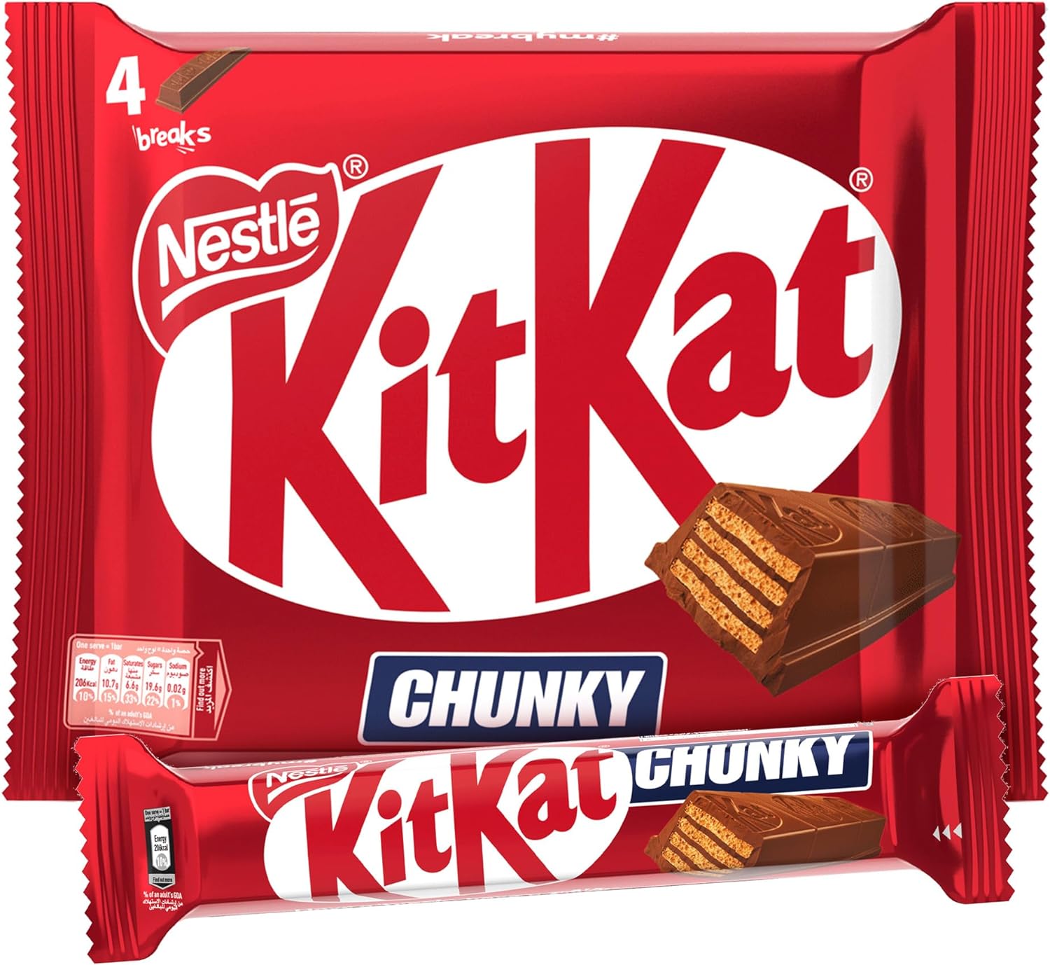 Kitkat Chunky Chocolate Wafer Bar 40g (4 Bars)