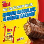 Tola Bites Pouch, Crispy Wafer Covered With Caramel And Milk Chocolate Bar 8g (20 Bars)