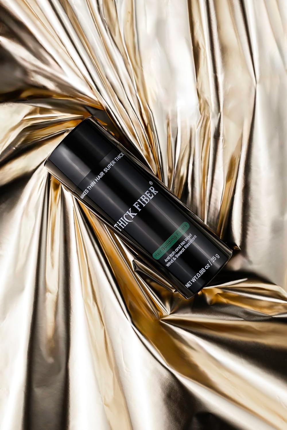 THICK FIBER - Hair Fibers for Thinning Hair (Black) 25g Bottle, Hair Loss concealer for Men & Women