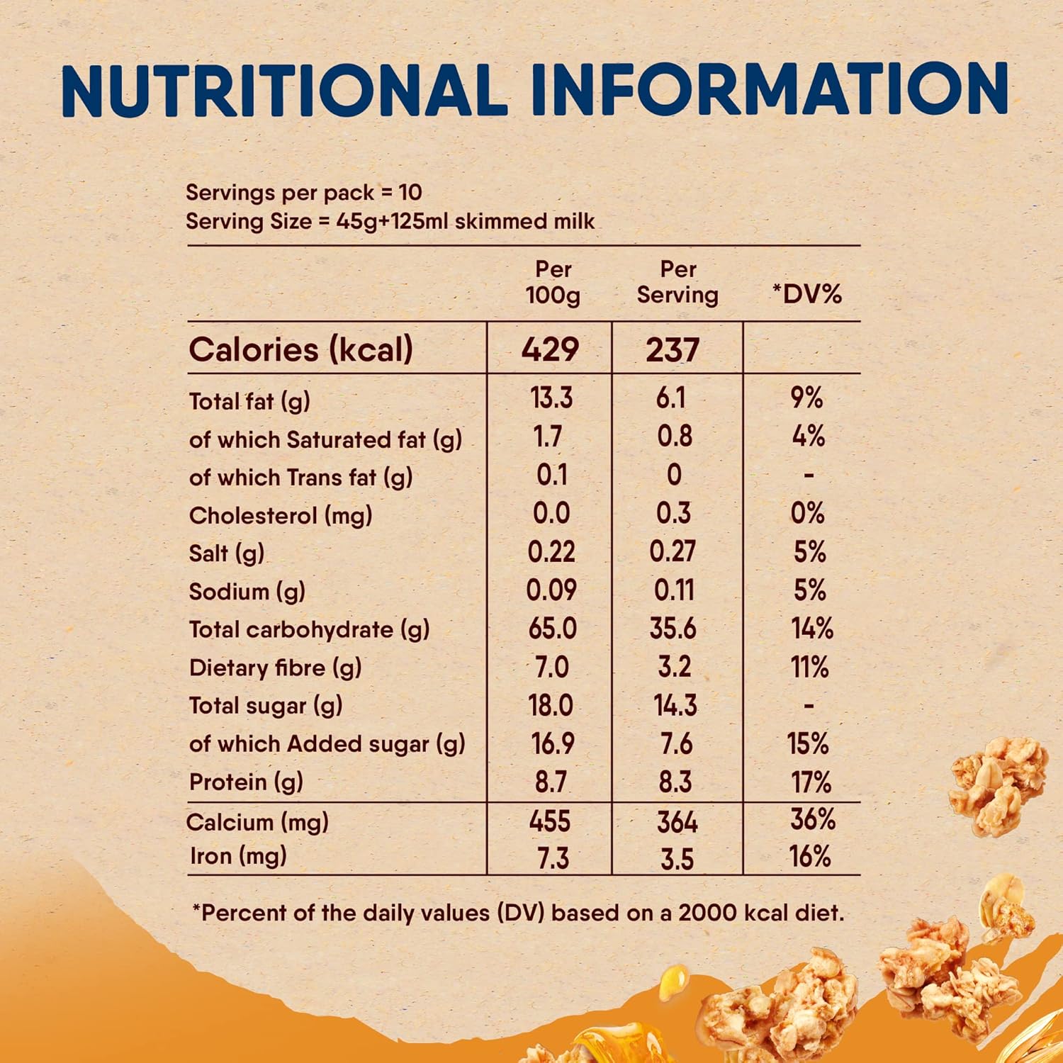 Fitness Nestle Fitness Breakfast Cereal Granola Clusters Oats With Honey 450g