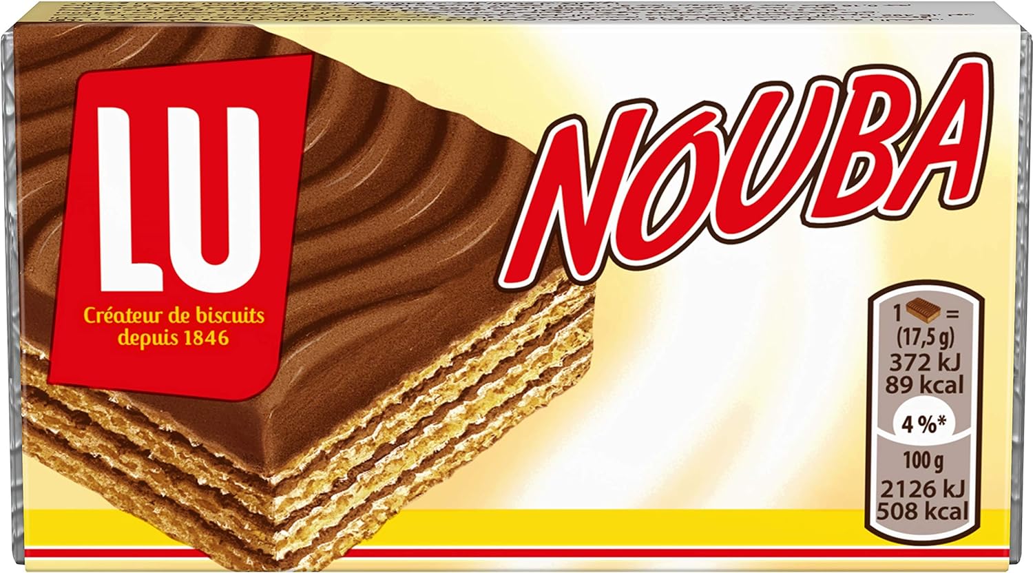 LU Nouba Wafer With Cocoa Filling, 10 x 17.5 gm
