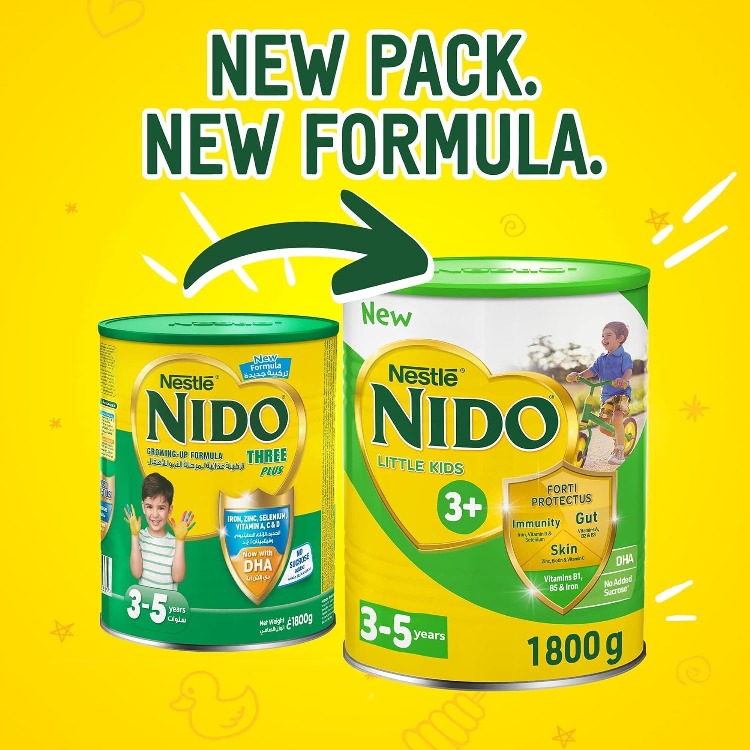 NESTLE NIDO Three Plus growing up formula for toddlers 3-5 years 1800g tin