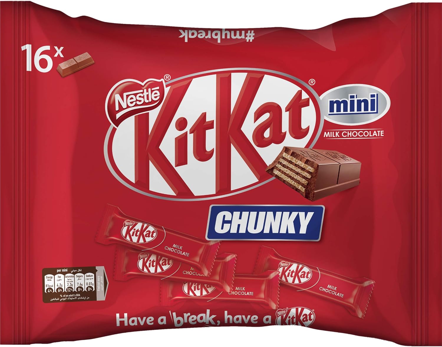 Nestle Kitkat 2 Finger Chunky Mini Milk Chocolate Wafer 250g Bag