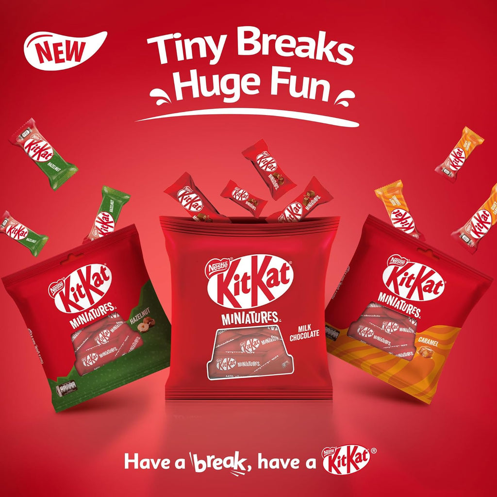 KitKat Nestle Miniatures Crispy Wafer Finger Covered With Hazelnut Chocolate 107g