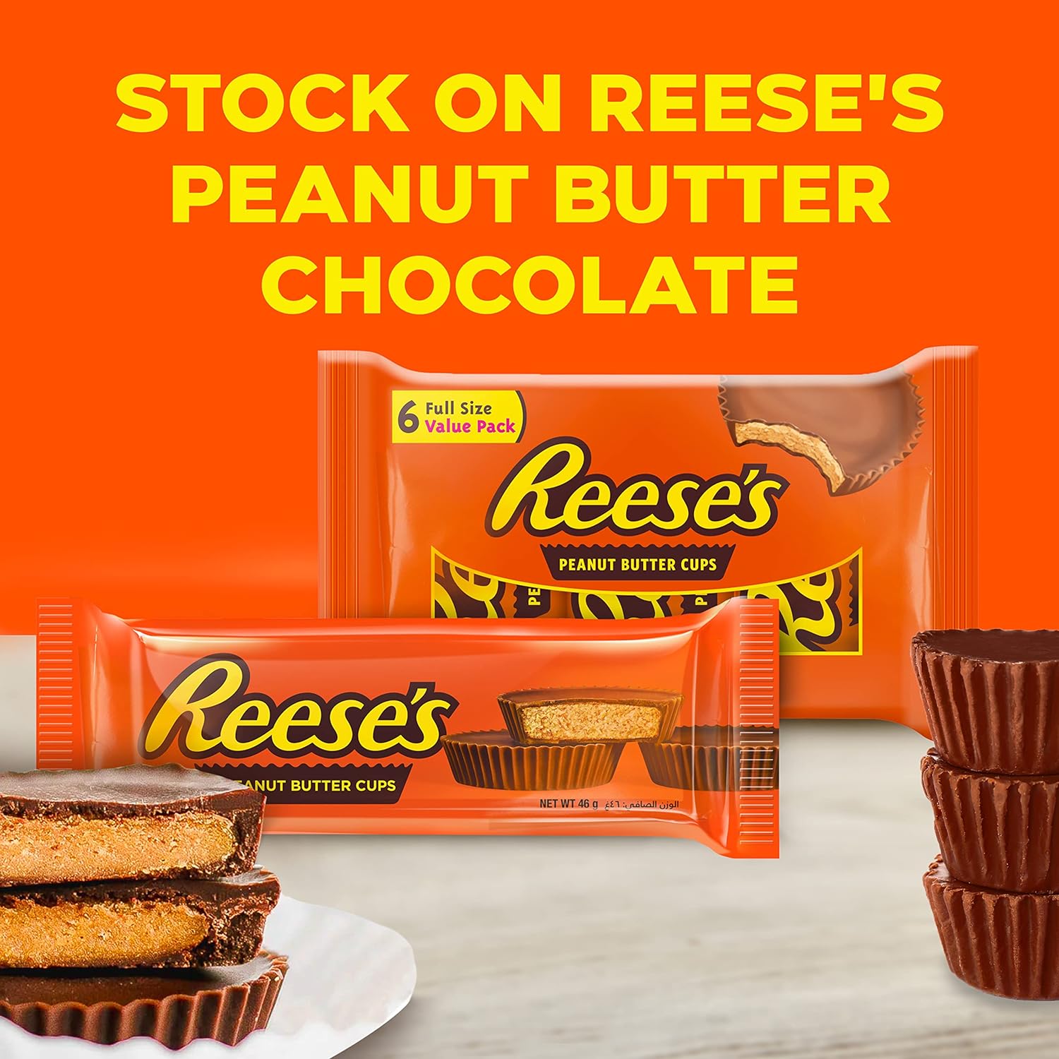 Reese’s Milk Chocolate & Peanut Butter Cups, Pack of 6, 252 g