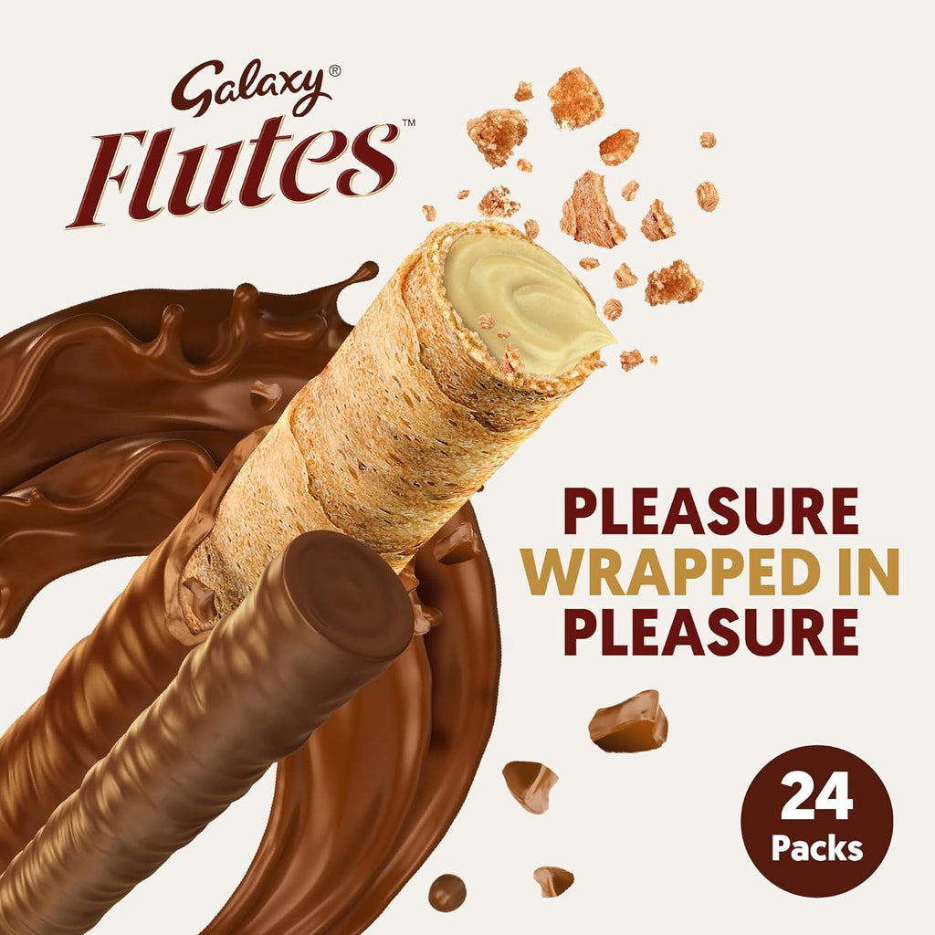 Galaxy Twin Finger Flutes Chocolate 24-Pieces 22.5 g