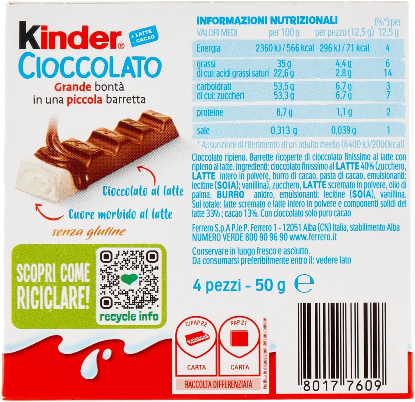 Ferrero Kinder Chocolate 50g