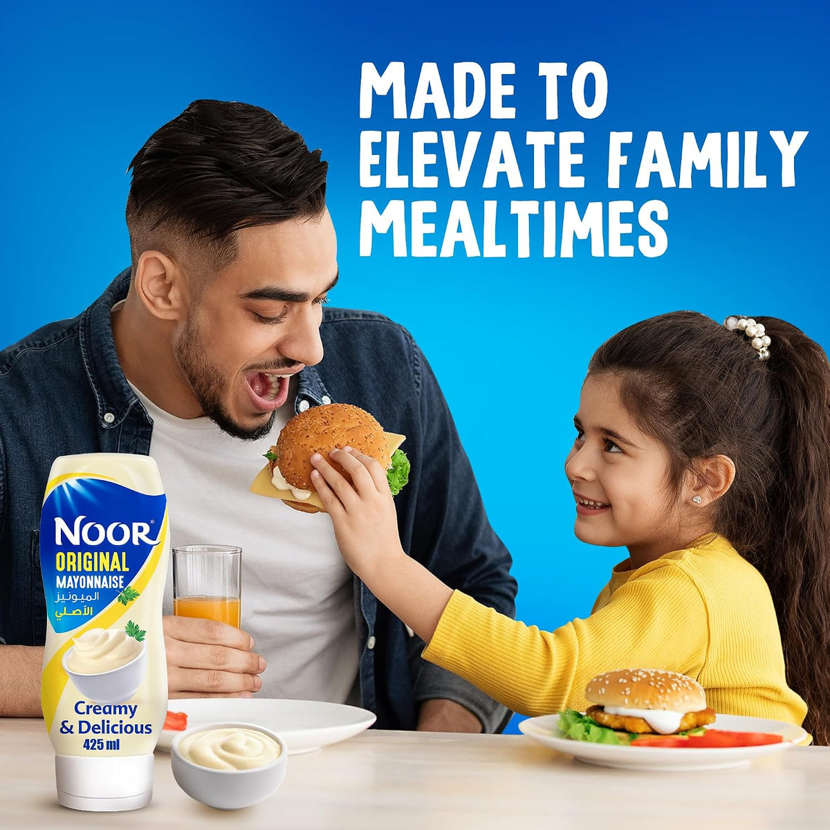 Noor, Original Thick & Creamy Mayonnaise, Squeezy Bottle, 425ml