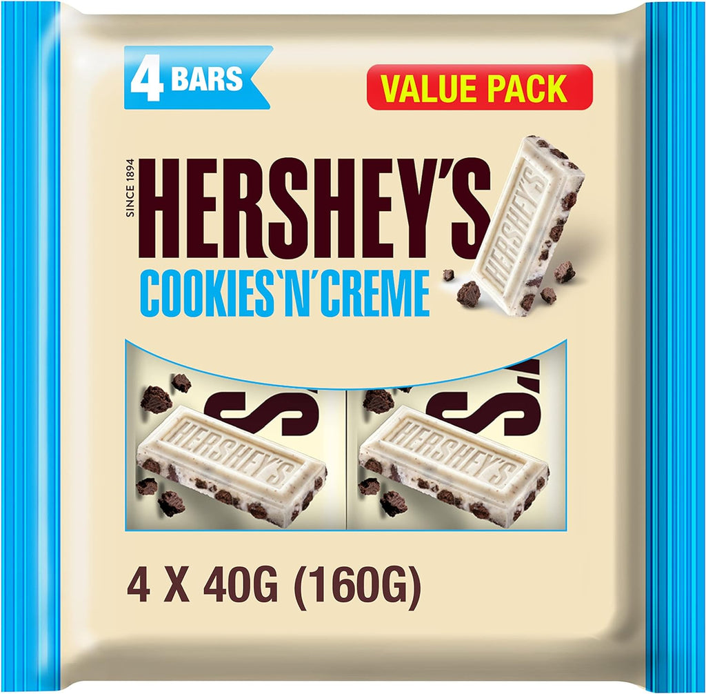 Hershey’s Candy Bar, Cookies ‘n’ Creme Flavour, Value Pack, 4x40 g
