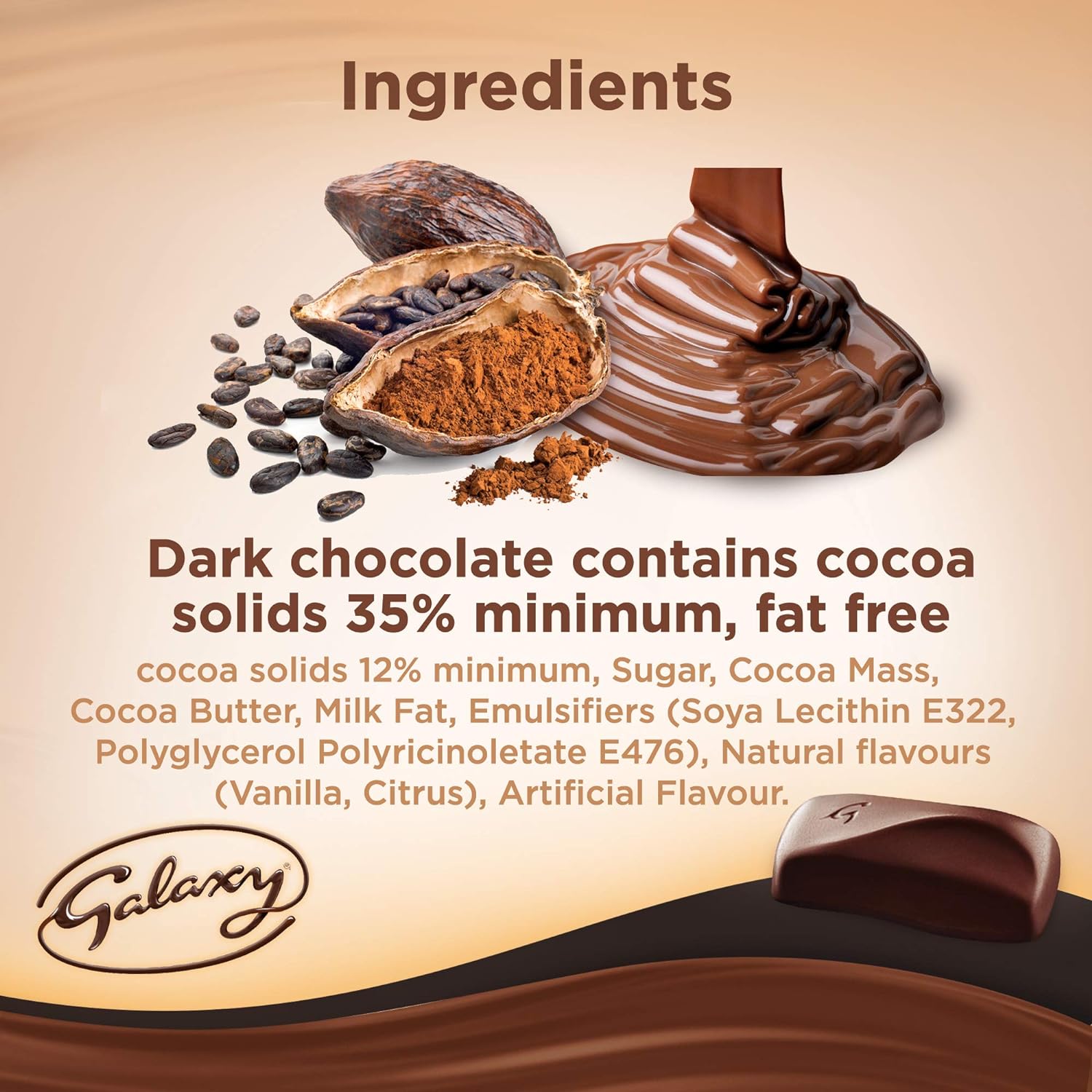 Galaxy Smooth Dark Chocolate Bars, 40g x 24