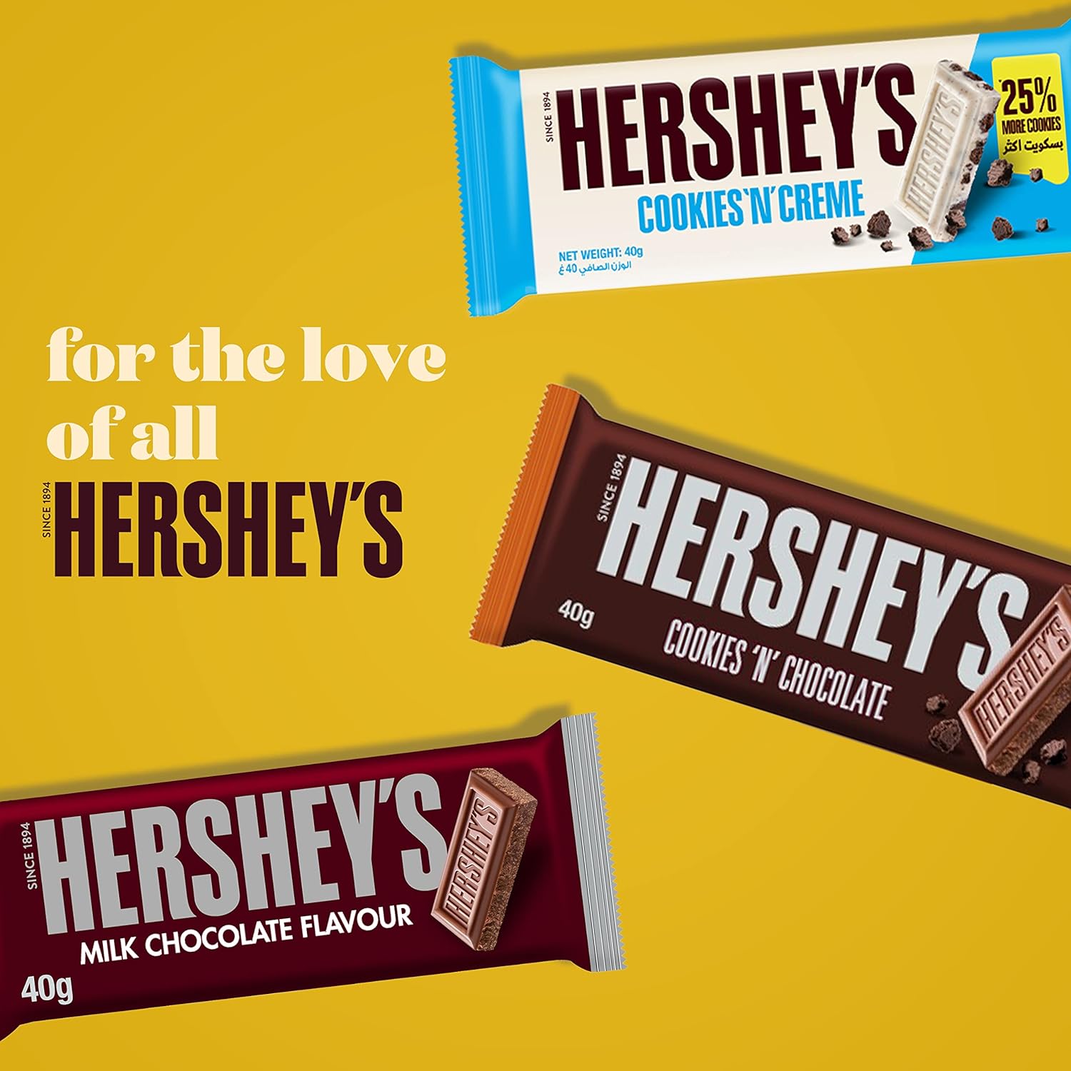 Hershey's Cookies 'n' Creme Chocolate Bar, 24x40g