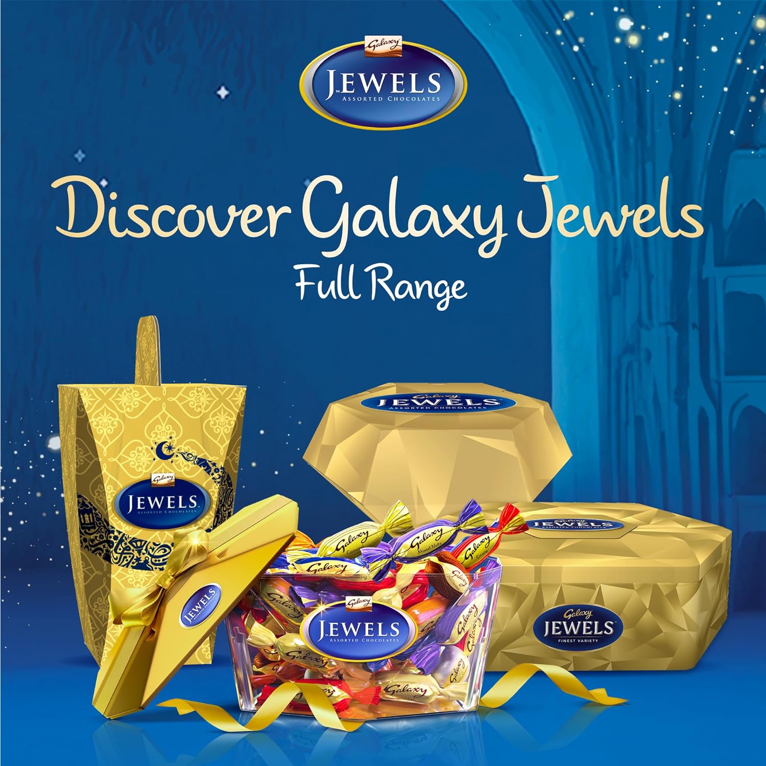 Galaxy Jewels, Assortment Chocolate Gift Box of 900g, Miniature Chocolate Pralines, Galaxy Chocolate Flavor Combination
