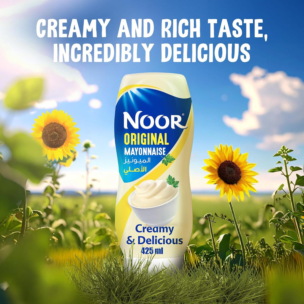 Noor, Original Thick & Creamy Mayonnaise, Squeezy Bottle, 425ml
