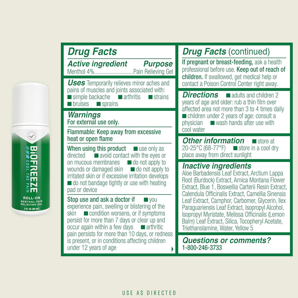 Biofreeze Pain Relieving Roll On - 89ml