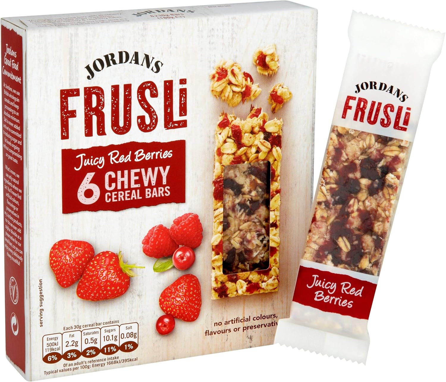 Jordans Juicy red berry Frusli Bar 6 x 30 g