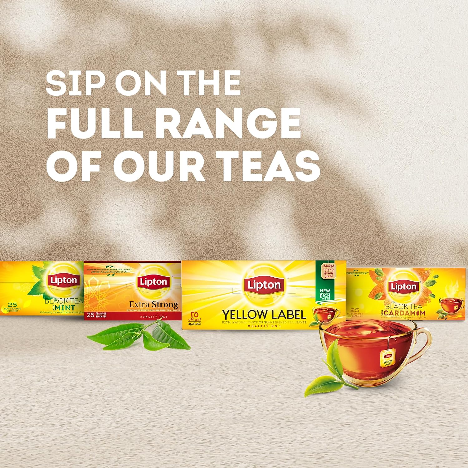 Lipton Extra Strong Black Tea – 25 Tea Bags, Rich & Robust Flavor, 55g
