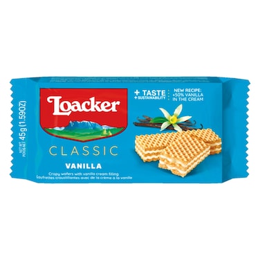 Loacker Classic Vanilla Wafers, 45g Pack of 5