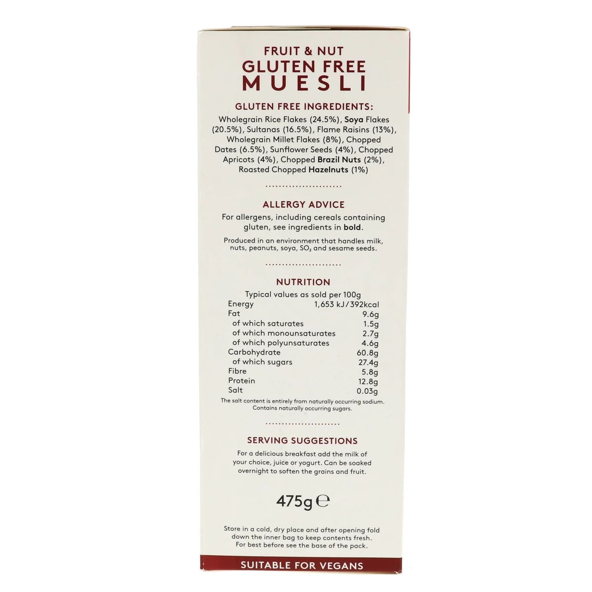 Alara Fruit _ Nut Muesli 475g