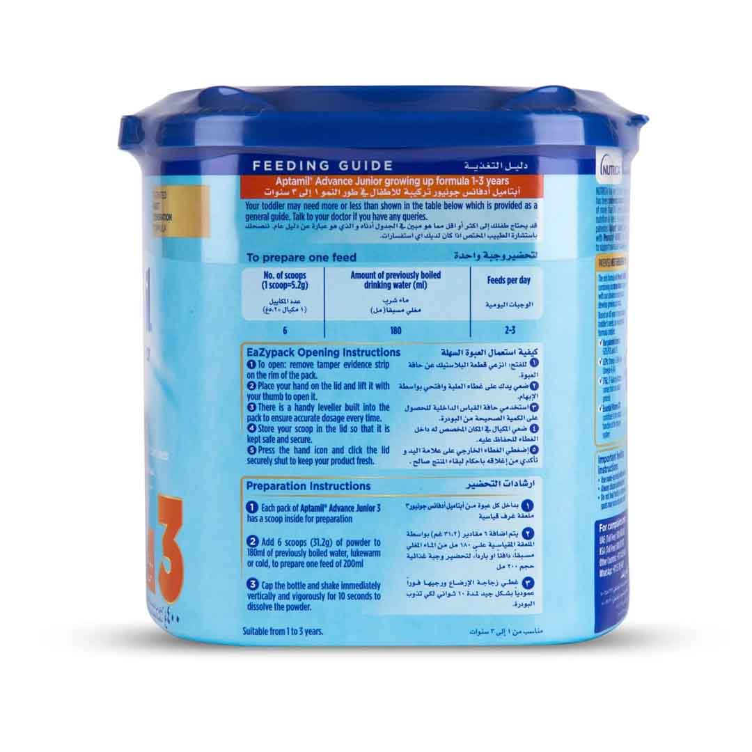 Aptamil Advance Junior 3 Growing Up Formula From 1-3 Years 400g