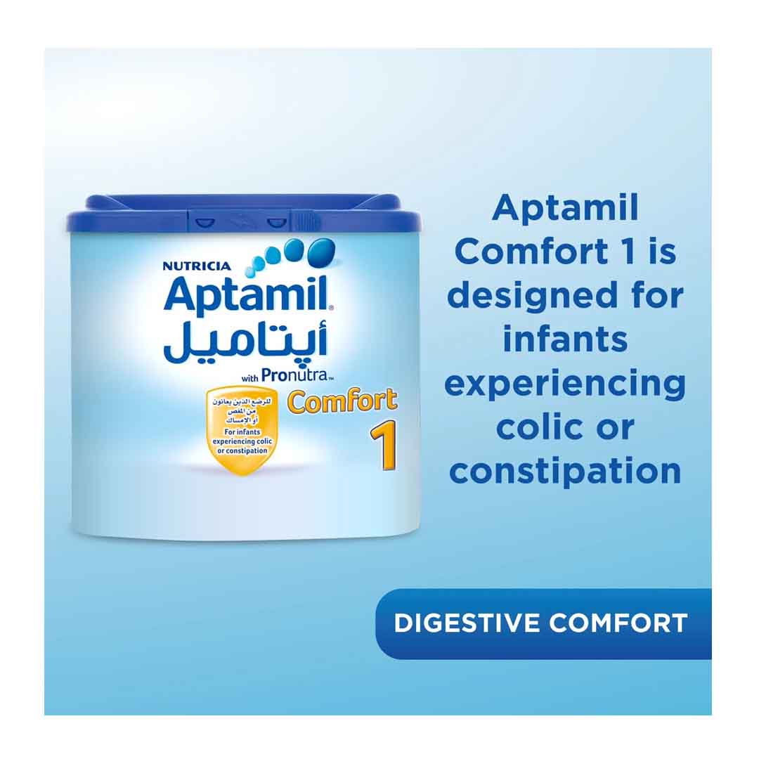 Aptamil Comfort 1 Infant Formula Milk Powder for 0-6M, Colic & Constipation Relief, Reduced Lactose - 800g