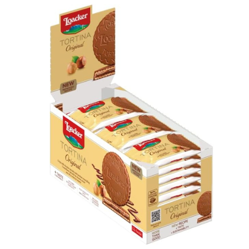 Loacker Original Milk Tortina Wafers, 21 g (Pack Of 24)