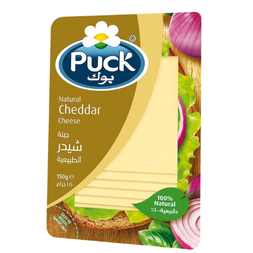 Puck Cheddar Natural Cheese Slices 150g