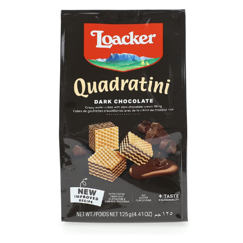 Loacker Quadritini Dark Chocolate Bite Size Wafers - 125 gm