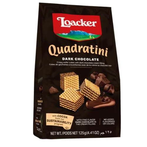 Loacker Quadritini Dark Chocolate Bite Size Wafers - 125 gm