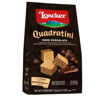 Loacker Quadritini Dark Chocolate Bite Size Wafers - 125 gm