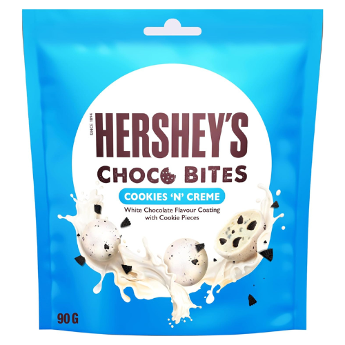 Hershey’s Choco Bites Cookies ‘N’ Creme, with White Chocolate Flavour Coating, 90 g