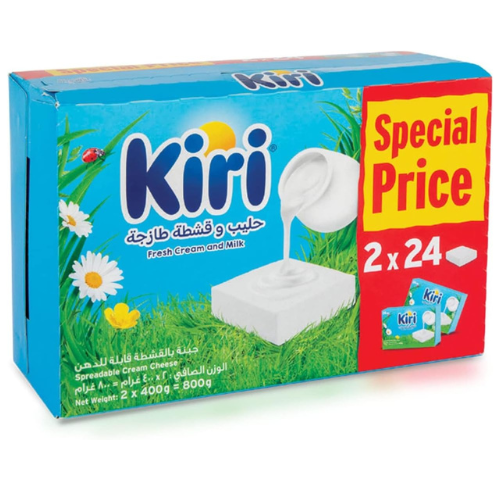 Kiri Spreadable Portion Cheese 24pcs 2 x 400 g