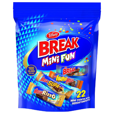 Tiffany Break, Mini Fun, Crunchy Wafer Fingers in Creamy Milk Chocolate Mix, 316g