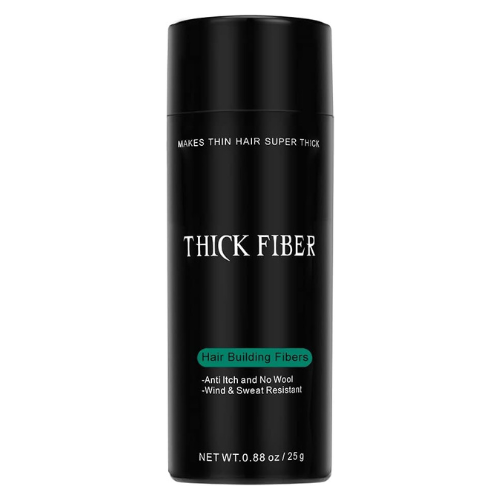 THICK FIBER - Hair Fibers for Thinning Hair (Black) 25g Bottle, Hair Loss concealer for Men & Women