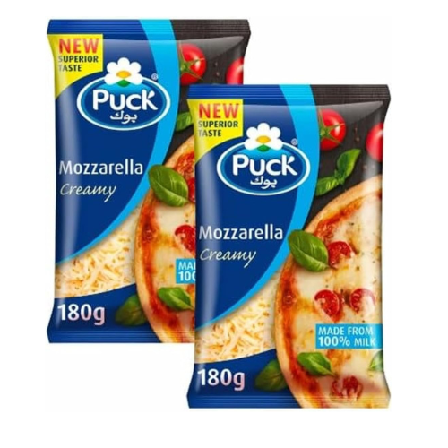 Puck Creamy Mozzarella Shredded Cheese Value Pack, 2 x 180 g
