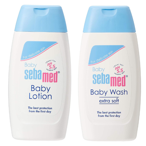 Sebamed Baby Wash and Baby Lotion, Pack of 2