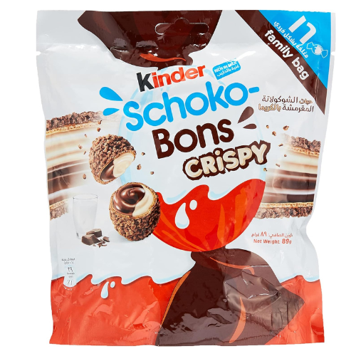Kinder Schokobons Crispy 89g Pack of 16 pieces