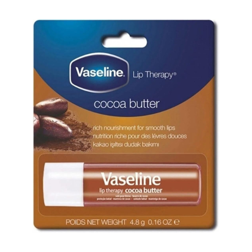 Vaseline Lip Therapy Cocoa Butter Lip Balm With Pure Jelly| Cocoa Butter & Shea Butter For Soft & Glowing Lips| Nourishes & Protects Lips| Non-greasy Lip Moisturizer for Naturally Tinted Lips| 4.8 gm