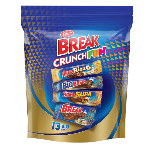 Tiffany Break, Crunch Fun, Assorted Crunchy Wafer Fingers in Creamy Milk Chocolate Mix, 313.5g