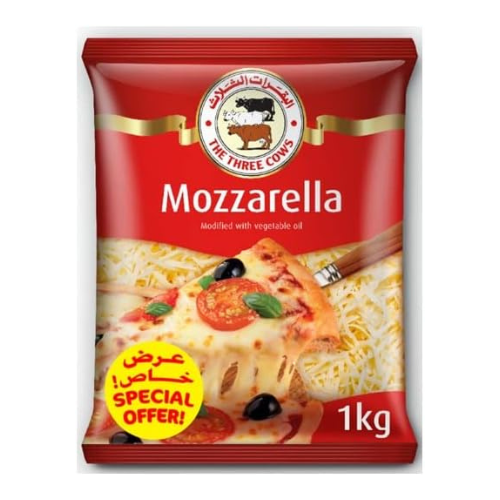 Three Cows Shredded Mozzarella Cheese 1kg