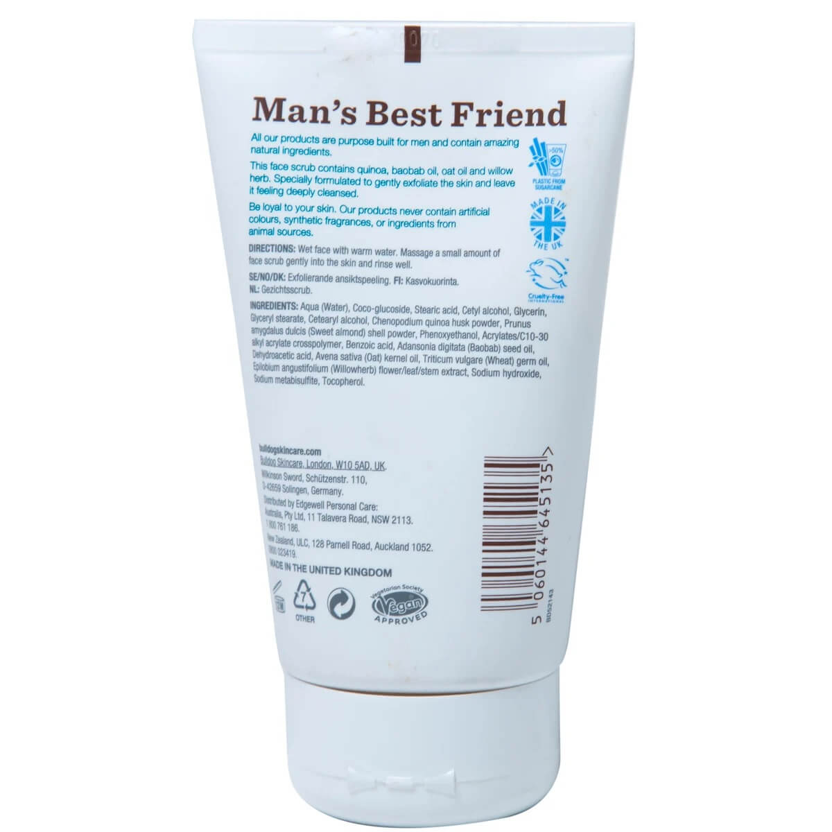 Bull Dog Face Scrub Sensitive Oat 125ml