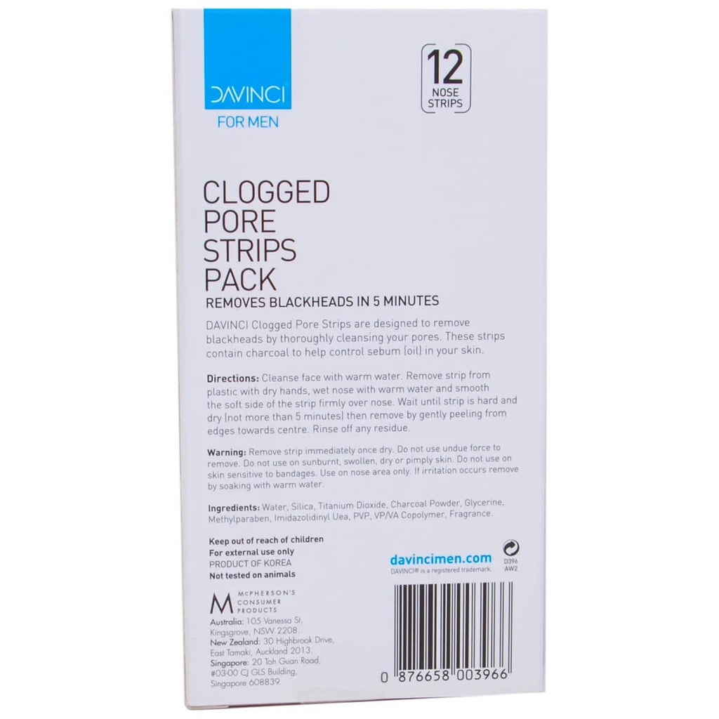 Davinci Clogged Nose Pore Strips Charcoal 12pcs