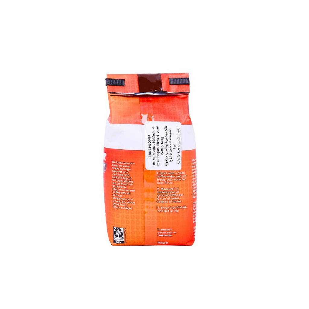 Dunkin Donuts Medium Roast Original Blend Ground Coffee 340g