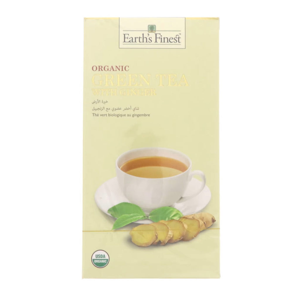 Earth's Finest Organic Green Tea With Ginger 25 pcs