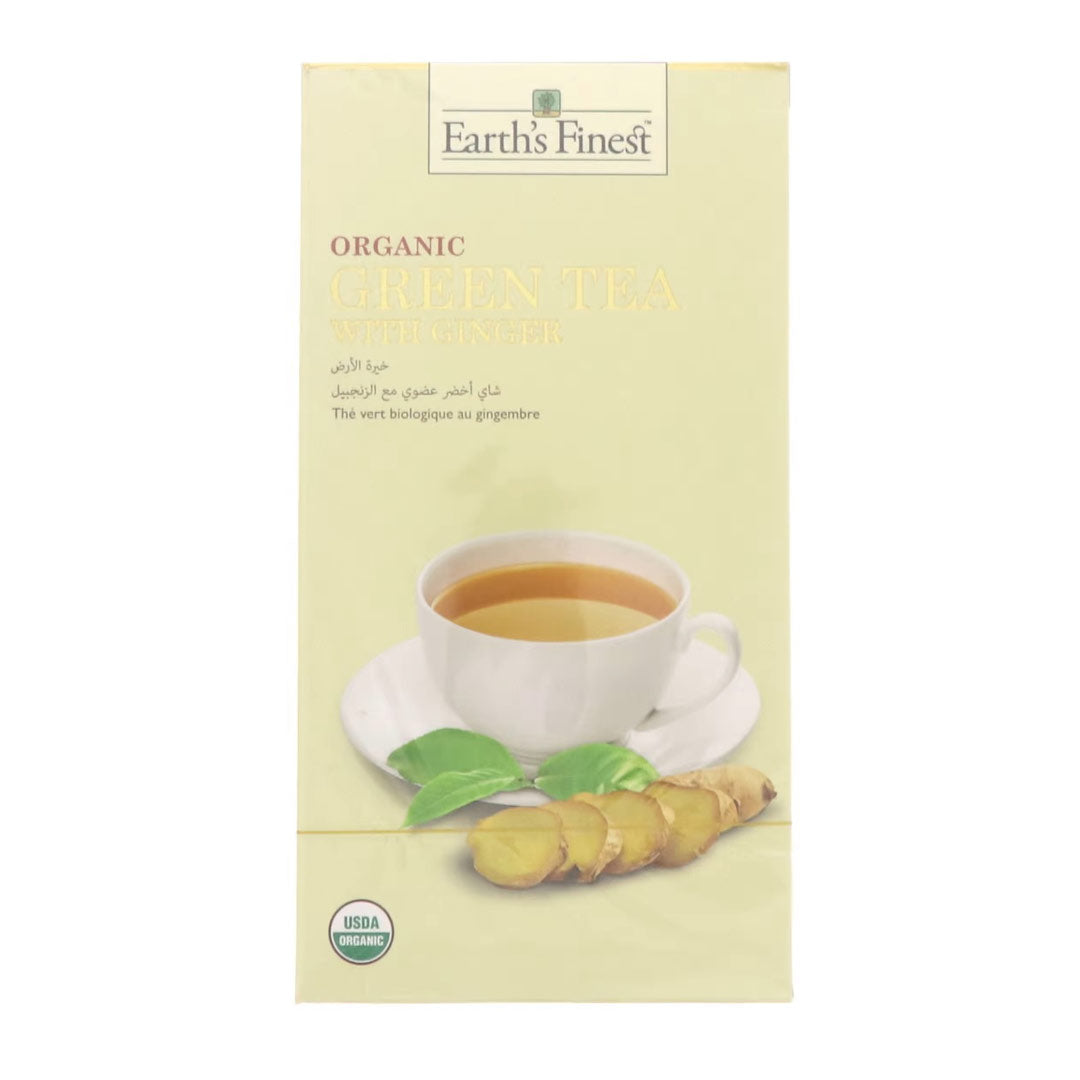 Earth's Finest Organic Green Tea With Ginger 25 pcs