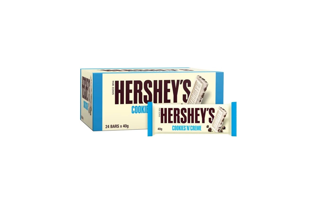 Hershey's Cookies 'n' Creme Chocolate Bar, 24x40g